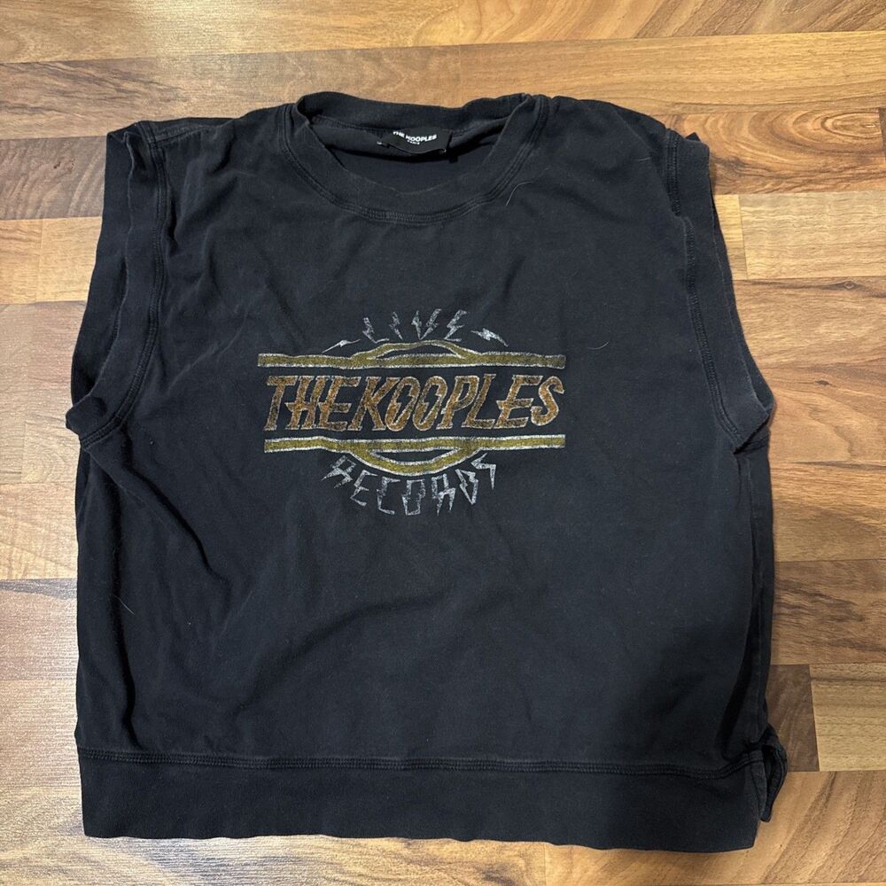Black Kooples Paris Graphic Shirt “Kooples Records” Size Medium